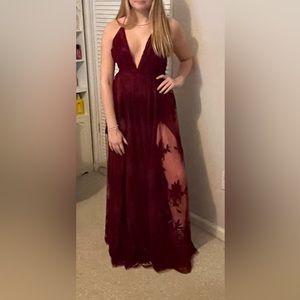 Windsor Floral Overlay Prom/Formal Dress